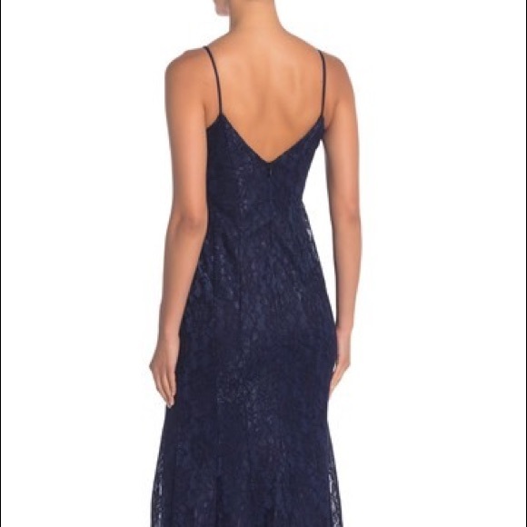 JUMP Metallic Lace Spaghetti Strap Gown Dress - Picture 10 of 11